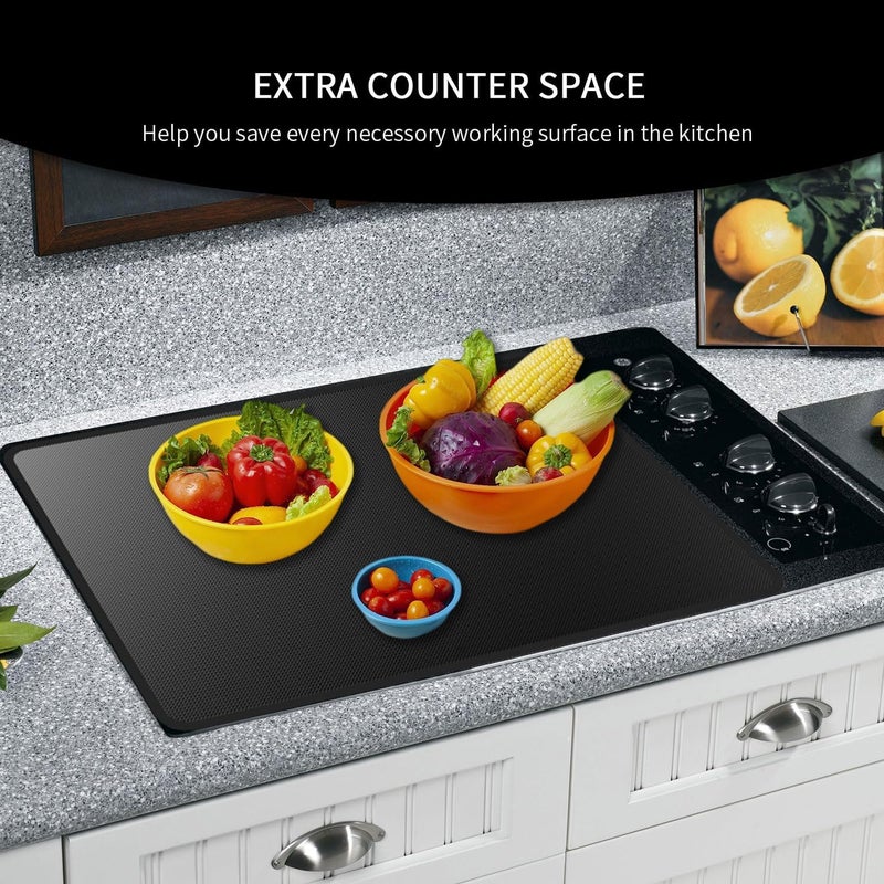 VCHOMY Electric Stove Top Cover - 29.5 * 21Inch Silicone Coated Fiberglass Heat Resistant Glass Ceramic Stovetop Protector Mat, Prevents Scratching, Expands Usable Space - Image 4